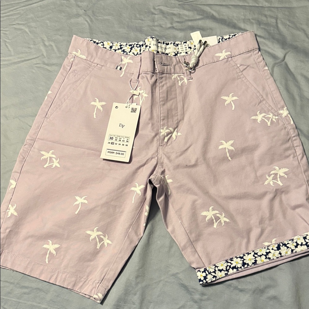 Denim & Flower Purple Palm Tree Shorts